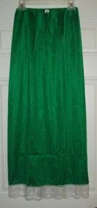 KELLY GREEN Nylon Tricot LONGER SLIP   Men Women  Waist 24-34" * Length 38" ** - Picture 1 of 1