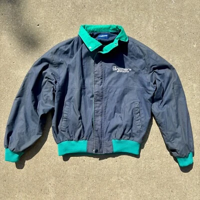 Chaqueta Bomber Holloway Vintage Brothers Industries Bordada Borde Verde Grande Foto 1 de 4
