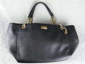 Cartera Kate Spade New York de cuero de vaca negra con forro negro y herrajes dorados - Imagen 1 de 11