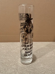 Hawaii Retro Schnapsglas - HÖCHSTES DER WELT - schwarz/gold Palmen EUC - Bild 1 von 7