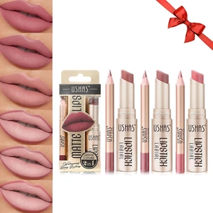 6 Pezzi Rossetto Lunga Durata Opaco Kit Matita Labbra Nudo Rosso Rossetti Set Lu - Foto 1 di 12