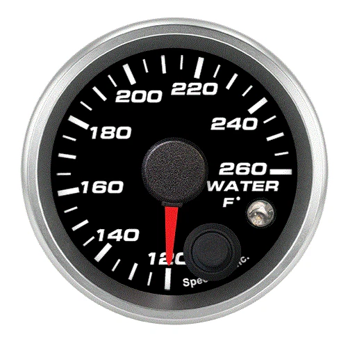 Speedhut 2-1/16" (52mm) Water Temp Gauge 120-260F (w/ warning) - Image 1 of 4