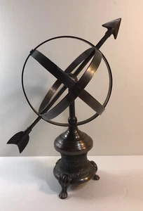 Metall Kugel Kugel Pfeil Markenlos Dunkel Bronze Farbe Fuß Abstrakt Welt Deko - Bild 1 von 9
