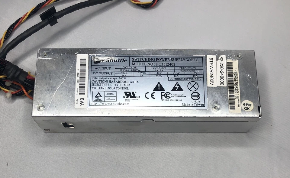 Fuente de alimentación Shuttle para XPC SN85G4 SN85 Shuttle PC35I2402 240 vatios Foto 1 de 4