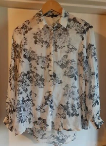 New Look womens floral shirt Blouse uk size 10 - Picture 1 of 4