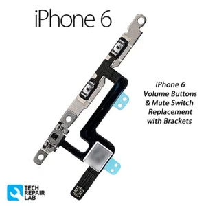 iPhone 6 Volume Audio Control Mute Switch Flex Cable Replacement with Brackets - Picture 1 of 4