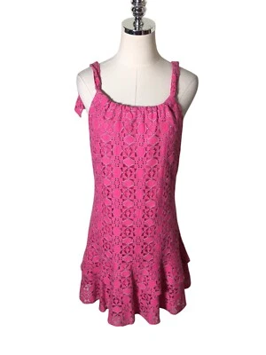 Trina Turk Mini Dress Women's Size XS Pink Geometric Cotton Blend - Image 1 of 4