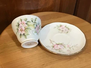 Taza de té y platillo Duchess Fine Bone China flor rosa? Dogwood Hecho en Inglaterra - Imagen 1 de 5