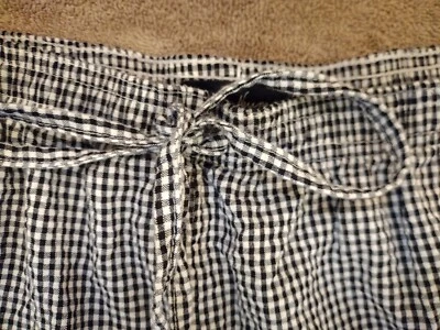 Jeno Neuman Petite Shorts Size PXL Bermuda Black White Gingham Elastic Waist - Image 1 of 4