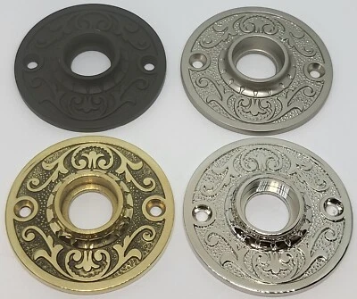 DOORKNOB ROSETTE Round Floral Pattern ornate door plate passage backplate retro - image 1 of 4