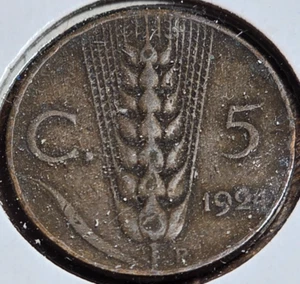 1924 Italian 5 Centesimi - Pre-WWII Era Coin! - Picture 1 of 2