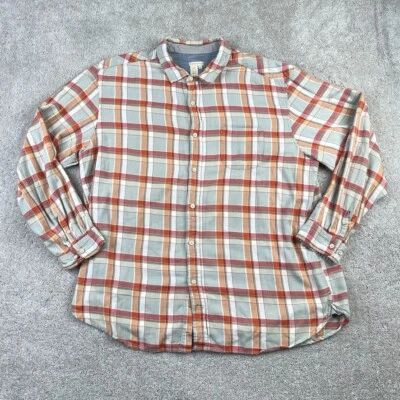 Territory Ahead Shirt Mens 2XL XXL Grey Red Checkered Flannel Button Up Outdoors - Image 1 of 4