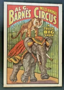1960 Al G Barnes Circus World Museum Wild Animal Poster Elephant Vintage WS - Picture 1 of 2