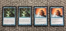 MTG Blue Cards Lot: Mana Leak 2x (Stronghold) & Power Sink 2x (Urza's Saga) LP+