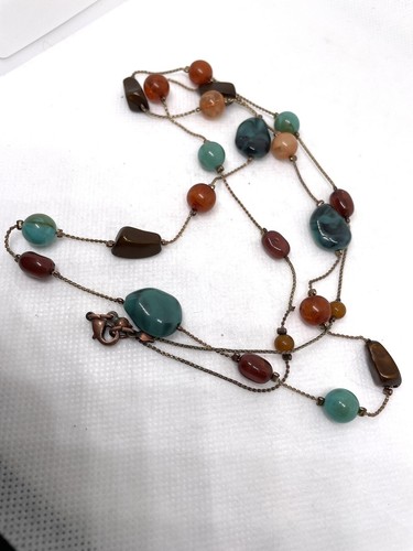 VETEMENTS Collana Colorata Terra Toni Perline Tono Rame