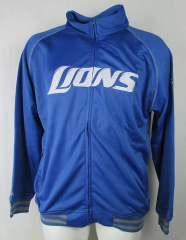 Detroit Lions NFL Full Zip Fleece Blue Embroidered Track Jacket Cover