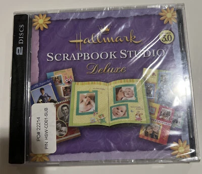 Hallmark (2-Disc PC, 2005) Scrapbook Studio Deluxe Version 3.0 Software - SEALED - Image 1 of 3