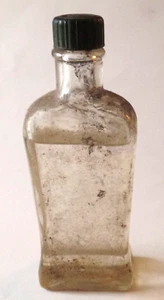 Antique Small Clear Glass Medicine Bottle with Screw Top (p) - Picture 1 of 6
