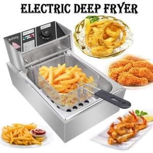 2.5KW 10L Elektrische Fritteuse Elektro Friteuse Kaltzonen Edelstahl Fritteuse - Bild 1 von 20
