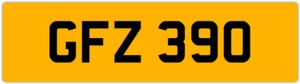 GFZ 390 G 3x3 DATELESS PRIVATE NUMBER PLATE GAZ GAV GEO GUS GUY GRACE GEM GED GS - Picture 1 of 1