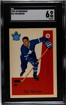 Tim Horton 1959-60 Parkhurst Card #23 - SGC Graded 6 EX-NM (Toronto Maple Leafs) - Image 1 of 2