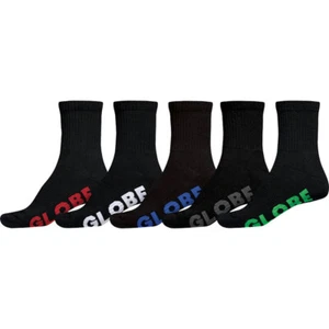 Globe Stealth Crew Sock 5 Pack Boys in Black - Size - - Picture 1 of 1