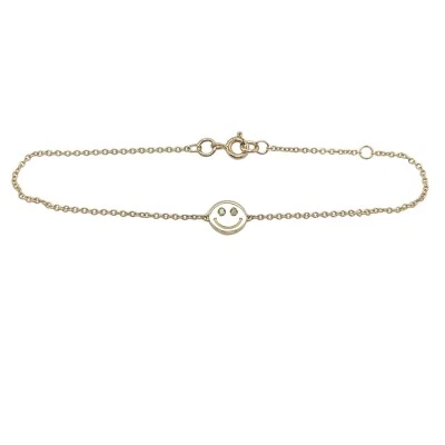 9ct Yellow Gold Peridot Smiley Bracelet - Image 1 of 4