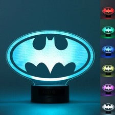 BATMAN DARK KNIGHT DC SUPERHERO 3D LED NIGHT LAMP 7 COLOR TOUCH TABLE DESK GIFT