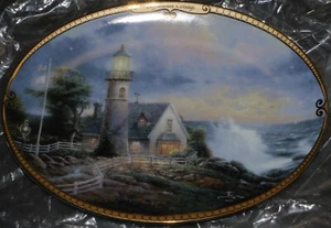 Bradford Exchange Ltd Ed #238D 3rd in Series "Lighthouse Cottage" Oval T Kinkade - Picture 1 of 11