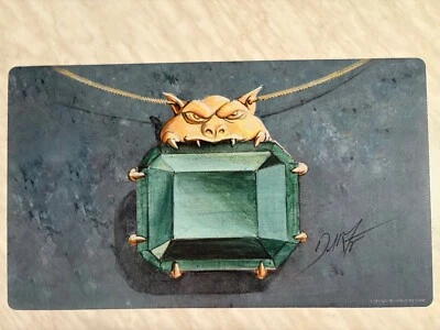 MOX SMARAGD SPIELMATTE NEU MAGIC THE GATHERING MTG HANDSIGNIERT DAN FRAZIER - Bild 1 von 2