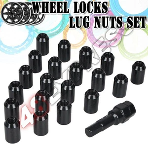 Felgenschlösser - 20 Lug Nuts Radmutter Set 12x1.5mm Schwarz Kegelbund - Bild 1 von 2