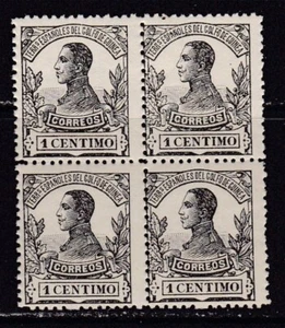 1912 - España - Guinea - Edifil 85 - 1c negro - Bloque 4 - MNH - Imagen 1 de 2