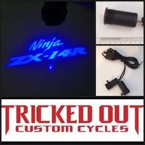 JUEGO DE 2 LUCES Kawaski NINJA ZX-14R proyección LED LOGOTIPO (AZUL) - Imagen 1 de 1