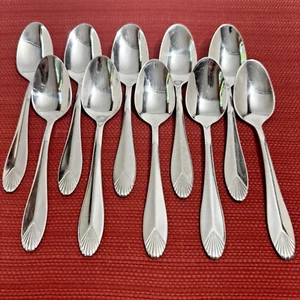 (10) Heritage Mint Ltd SAFRANO Glossy 18/10Stainless Flatware - TEASPOONS 6 1/4" - Picture 1 of 16