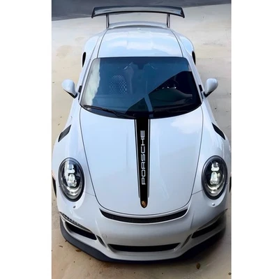 Gráfico de calcomanía de capó triple raya 991 991,2 personalizado Porsche 911 2012-2019 Foto 1 de 4