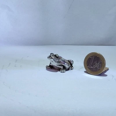 Statuina Placcata Argento - Num. 8 - Ranocchia Tieni Foglio - Immagine 1 di 4