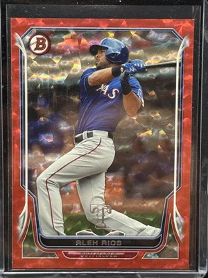 2014 年 Bowman #89 Alex Rios 红冰 #/25 — 第 1/2 张图片