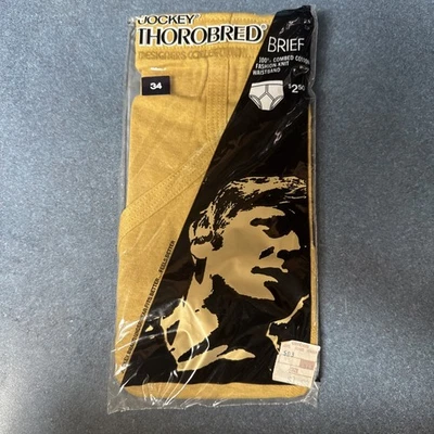 Vintage 70s Jockey Thorobred Mustard Gold Brief Men's Underwear NOS Size 34 New - Image 1 of 4
