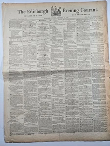 The Edinburgh Evening Courant 1868 Newspaper Antique 4 Pages - Picture 1 of 9