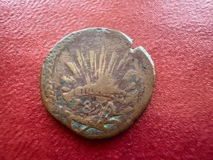 1824 Durango ⅛ Real KM#364 – First Year Copper Cuartilla de Real - Picture 1 of 8