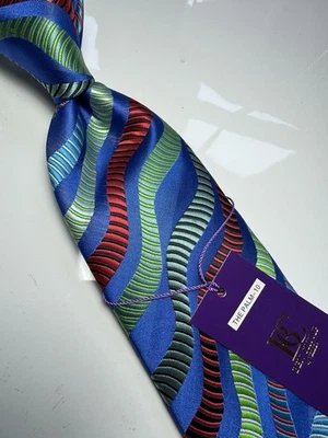 NUEVO CON ETIQUETAS VERSO 9 MULTICOLOR ESTILO GEOMÉTRICO ESTAMPADO SEDA DISEÑOS CORBATA Y PAÑUELO Foto 1 de 4