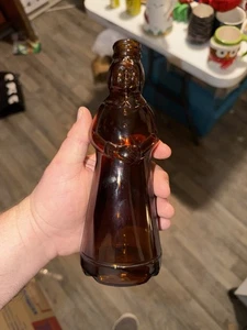 Vintage Braun Glas Glas Mrs Butterworth Große Flasche Küche Sirup Glas 10 Zoll - Bild 1 von 3