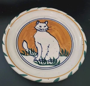 Plato de gato majestuoso de cerámica artesanal y pintado de colección con plato de labios o pastel  - Imagen 1 de 13