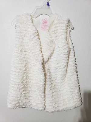 Colete de pele sintética marfim feminino Faded Glory, tamanho XS (4-5) - Imagem 1 de 4