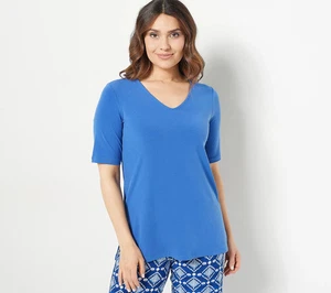 Susan Graver Modern Essentials Regular Liquid Knit Tunic in Pond Blue Size XLP - Picture 1 of 1