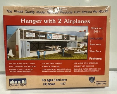 IHC HO Scale Hanger con 2 Aviones Kit de Construcción #2081 NUEVO Foto 1 de 4