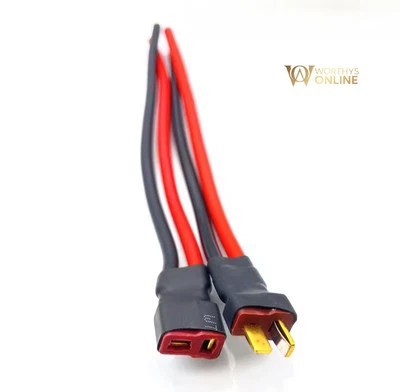 Female Male Deans T Plug Connectors With 16AWG Silicon Wire Cable 150mm Pigtails - Image 1 of 4