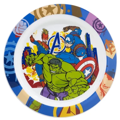 PIATTO PIANO AVENGERS MARVEL IN PLASTICA RIUTILIZZABILE MICROONDE LAVASTOVIGLIE - Immagine 1 di 3
