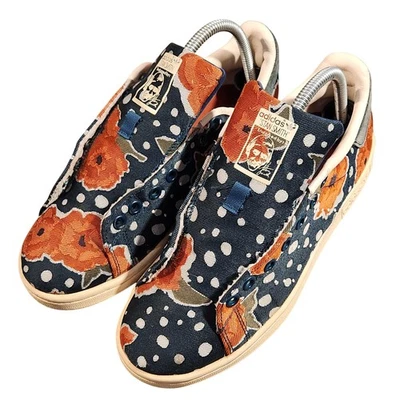 Adidas Stan Smith Shoes Womens Size 7 Navy Blue Floral Polka Dot Canvas S32255 - Image 1 of 4