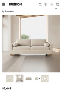 Freedom Furniture Willow Sofa 3 Seater - Picture 1 of 6